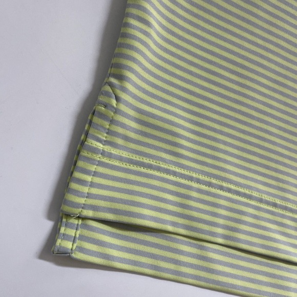 FootJoy Polo Shirt Men's‎ Large Yellow Striped FJ Short Sleeve Golf Stretchy Top - Picture 2 of 9